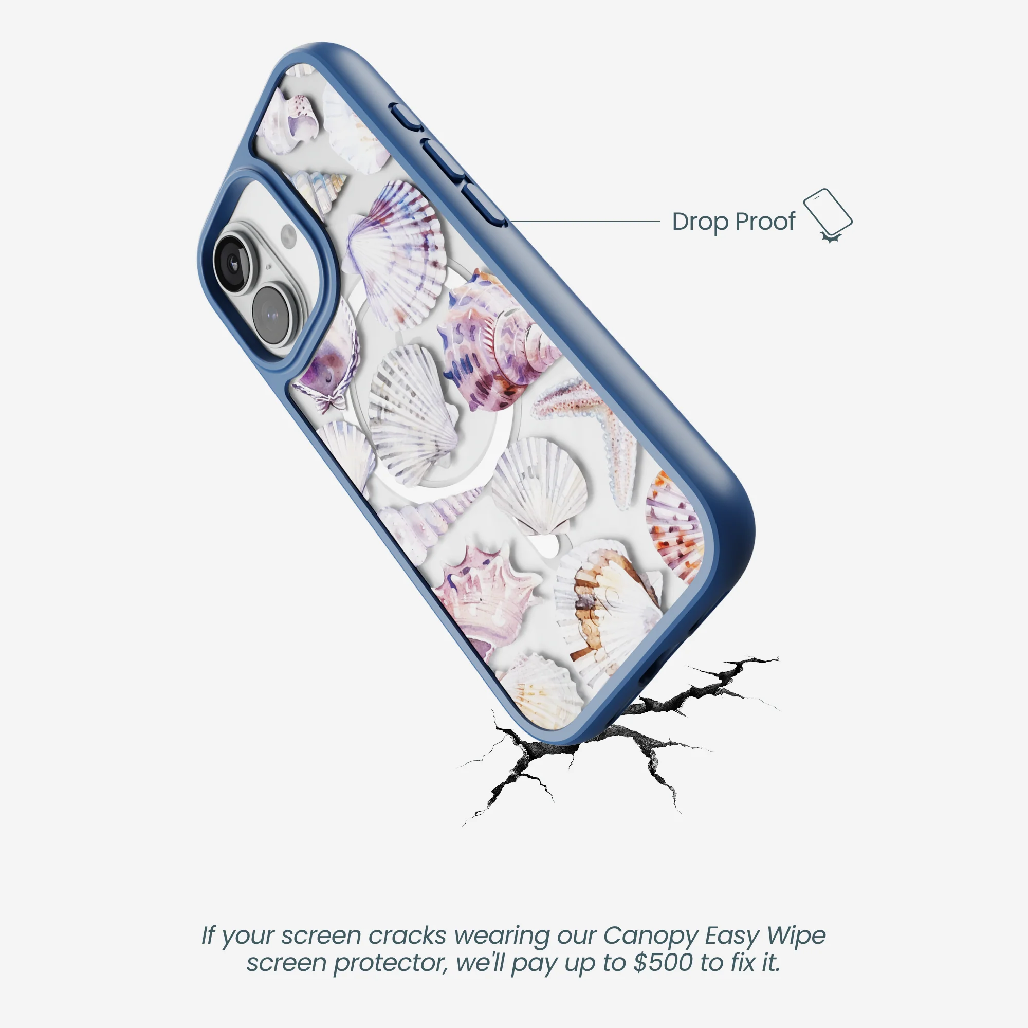 Clear Oceana Whorl iPhone 17 Case With True Blue Ridge (MagSafe included) - Image 5