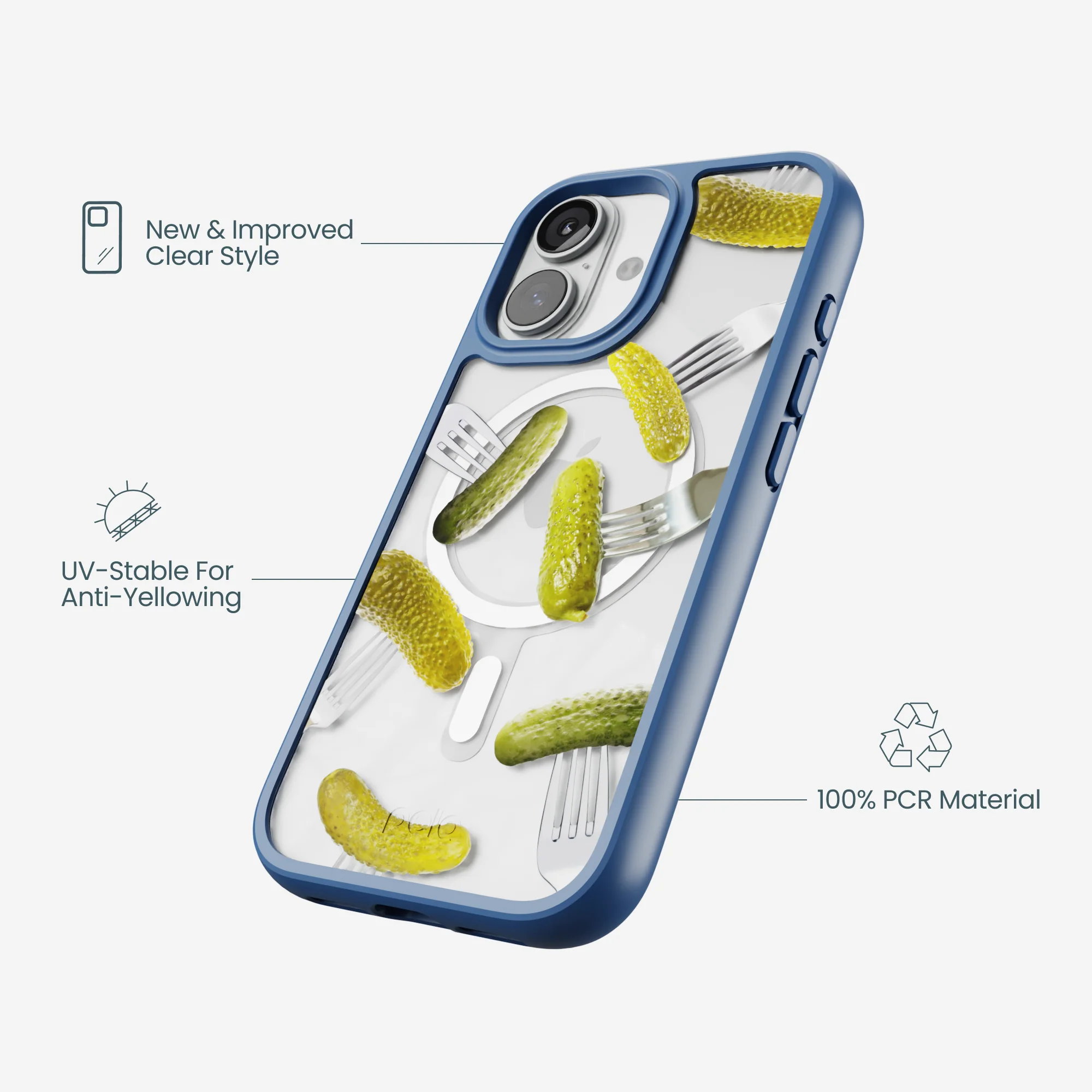 Clear Pickle Party iPhone 17 Case With True Blue Ridge (MagSafe included) - Image 4
