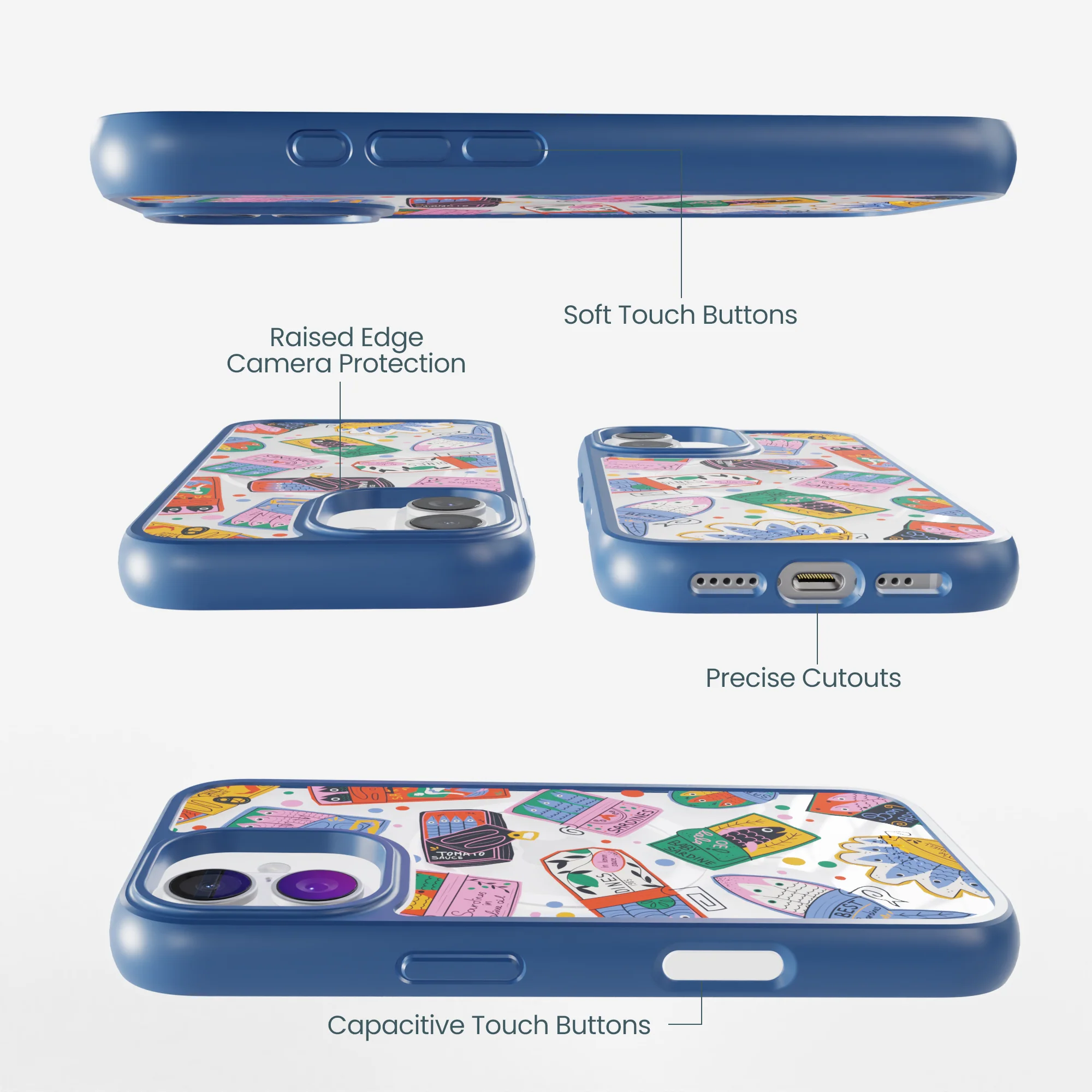 Clear Sardine Cans iPhone 17 Case With True Blue Ridge (MagSafe included) - Image 3