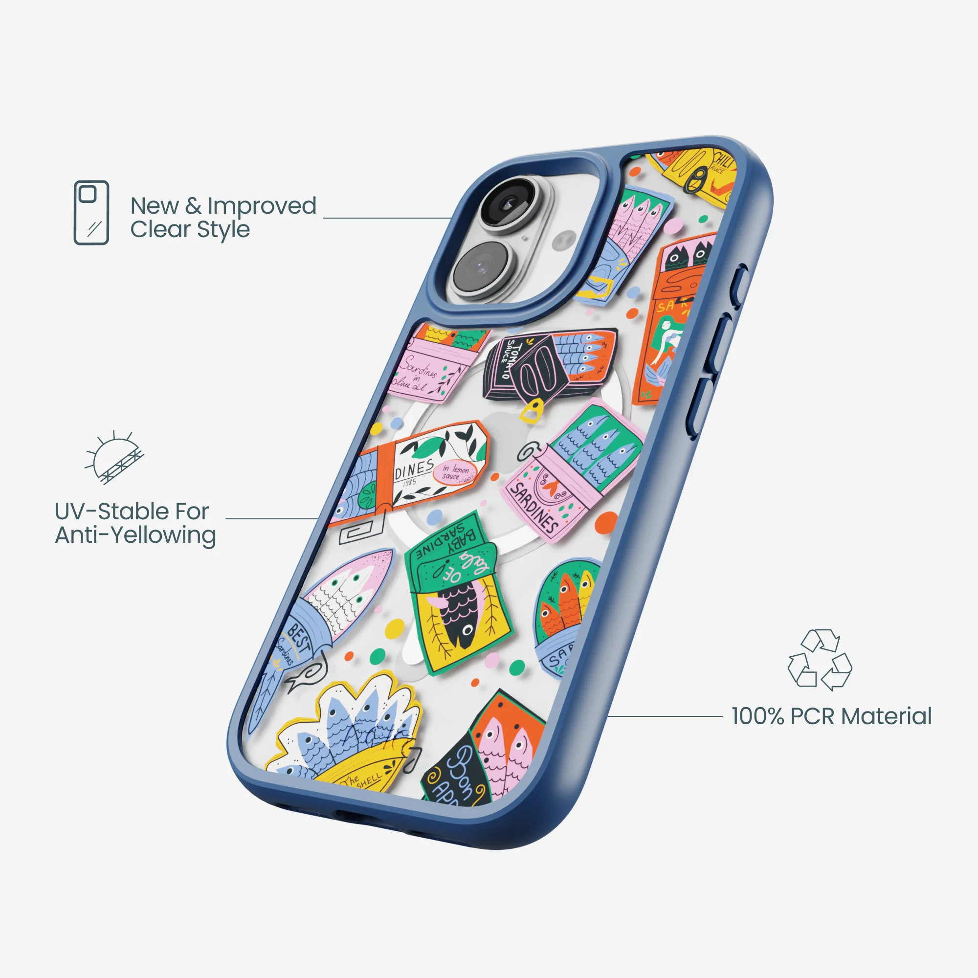 Clear Sardine Cans iPhone 17 Case With True Blue Ridge (MagSafe included) - Image 4