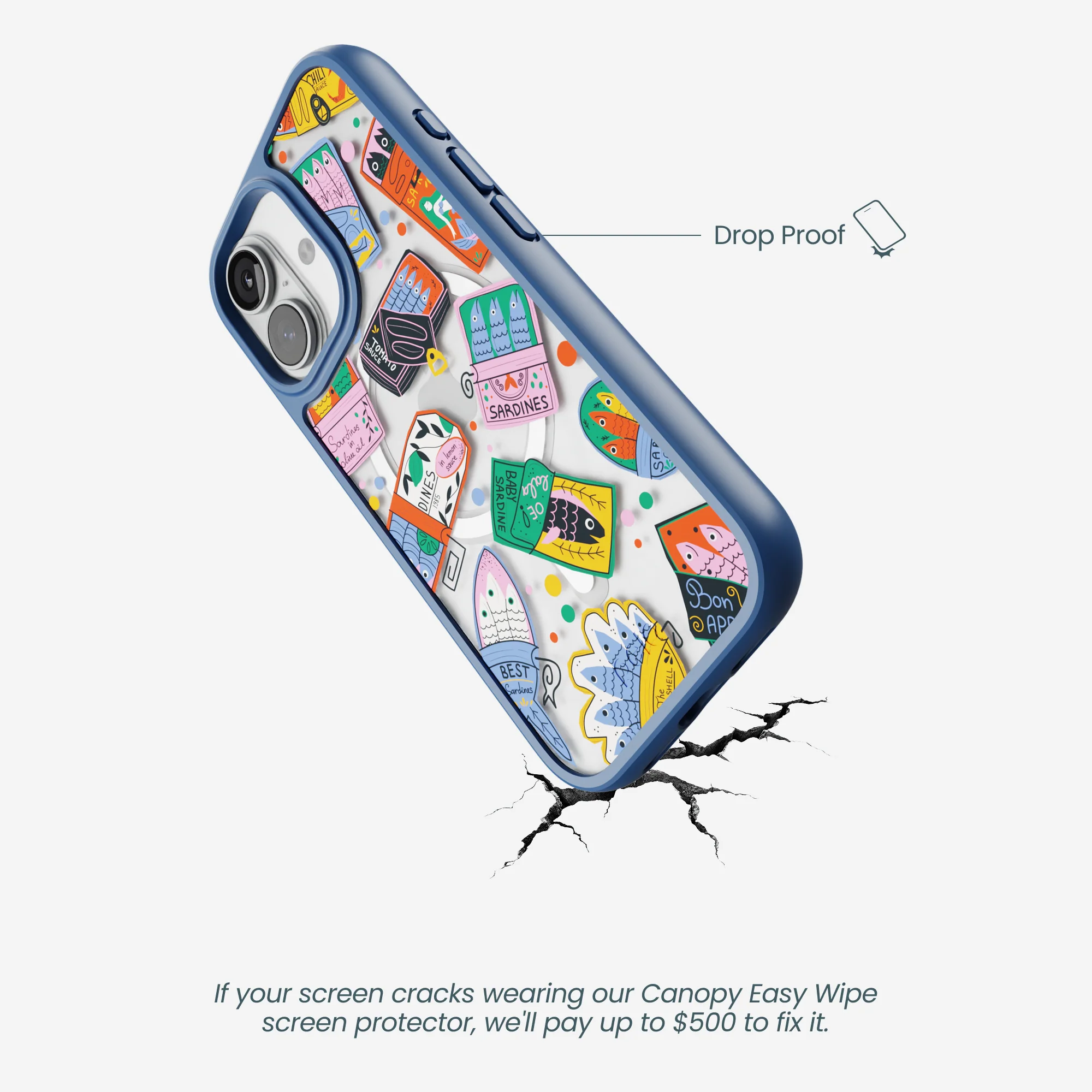 Clear Sardine Cans iPhone 17 Case With True Blue Ridge (MagSafe included) - Image 5