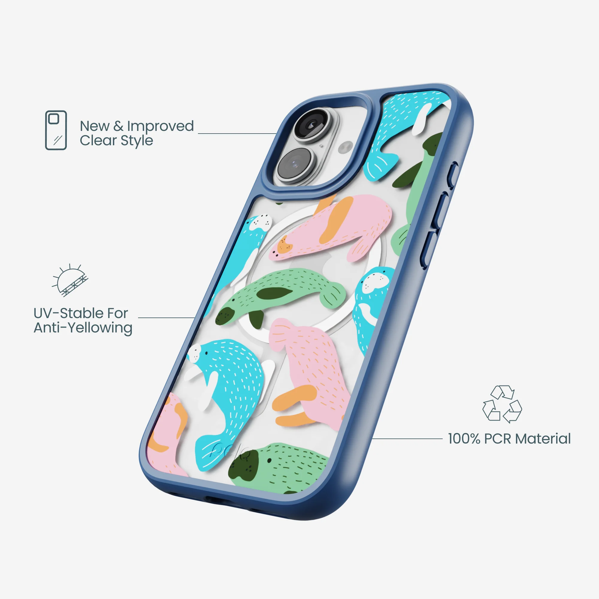 Clear Sea Cows iPhone 17 Case With True Blue Ridge (MagSafe included) - Image 4