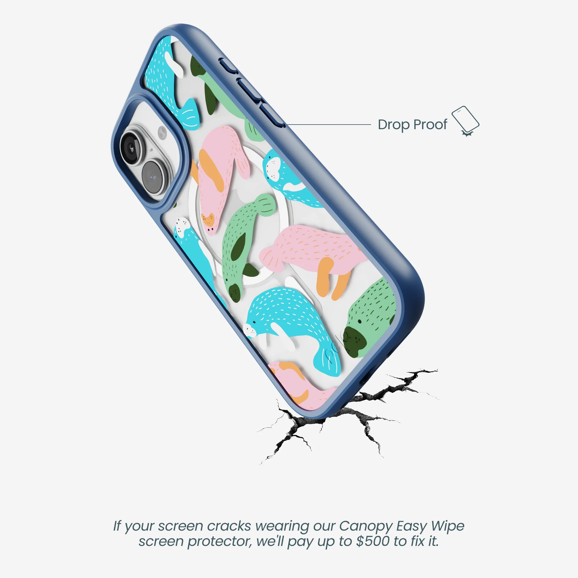 Clear Sea Cows iPhone 17 Case With True Blue Ridge (MagSafe included) - Image 5