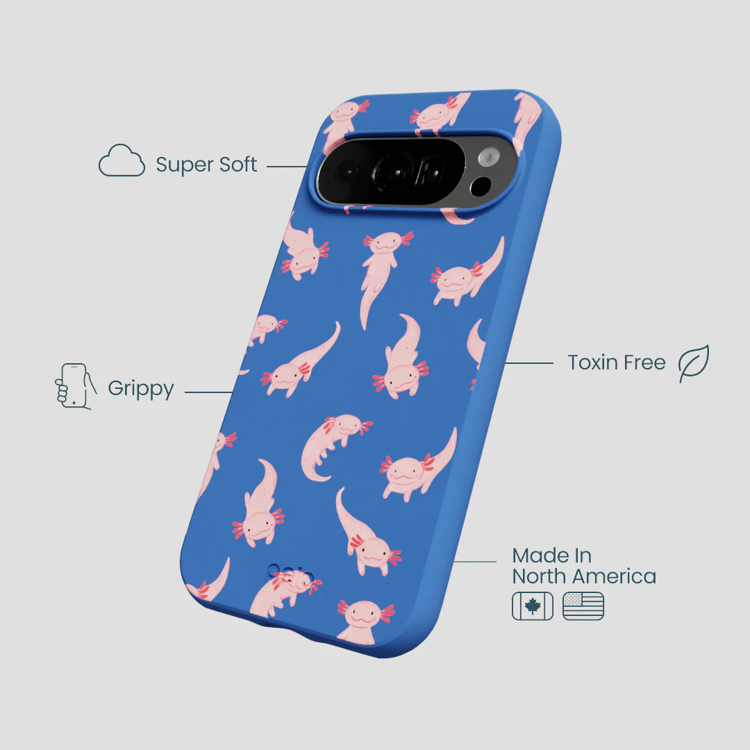 Electric Blue Axolotls Google Pixel 10/10 Pro Case - Image 4