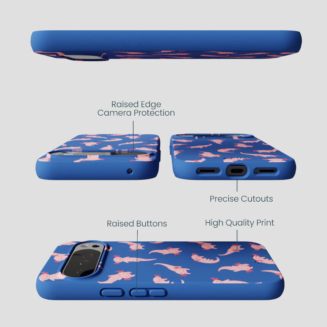 Electric Blue Axolotls Google Pixel 10 Pro XL Case - Image 3