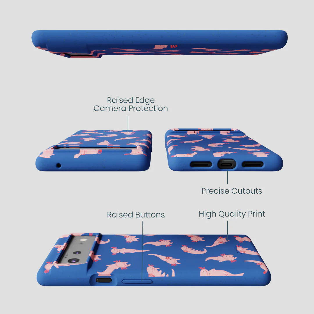 Electric Blue Axolotls Google Pixel 6 Case - Image 3