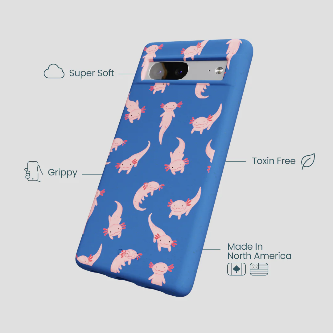 Electric Blue Axolotls Google Pixel 7 Case - Image 4