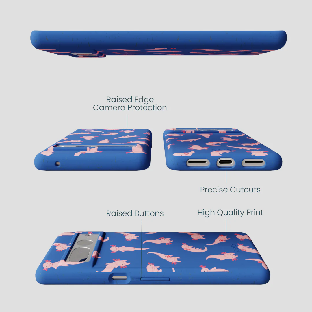 Electric Blue Axolotls Google Pixel 7 Pro Case - Image 3