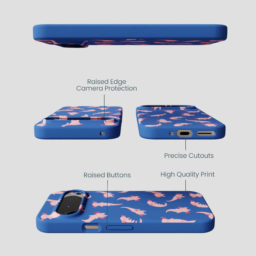 Electric Blue Axolotls Google Pixel 9/9 Pro Case - Image 3