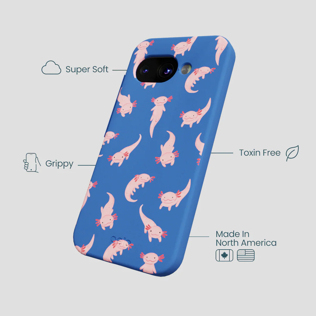 Electric Blue Axolotls Google Pixel 9a Case - Image 4