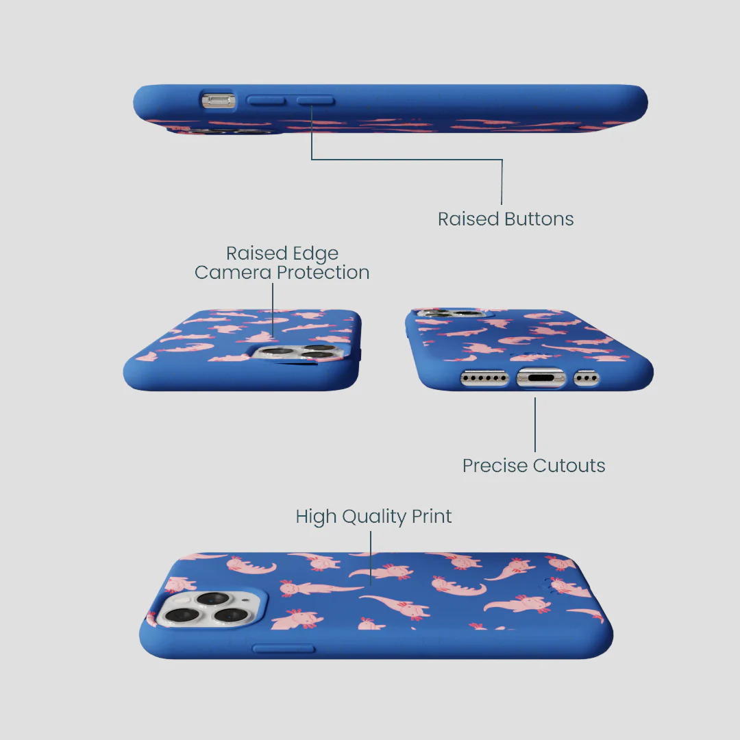 Electric Blue Axolotls iPhone 11 Pro Case - Image 3