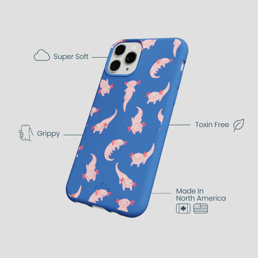 Electric Blue Axolotls iPhone 11 Pro Case - Image 4