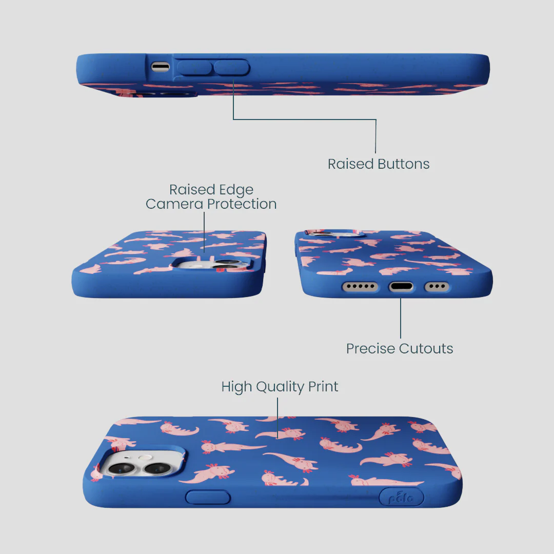 Electric Blue Axolotls iPhone 12/ iPhone 12 Pro Case - Image 3