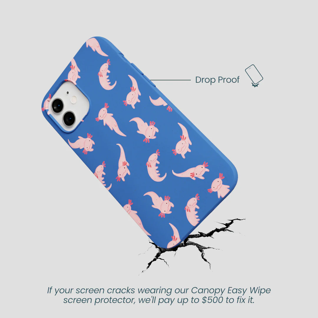 Electric Blue Axolotls iPhone 12/ iPhone 12 Pro Case - Image 5