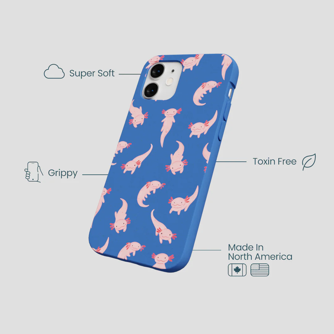 Electric Blue Axolotls iPhone 12 Mini Case - Image 4