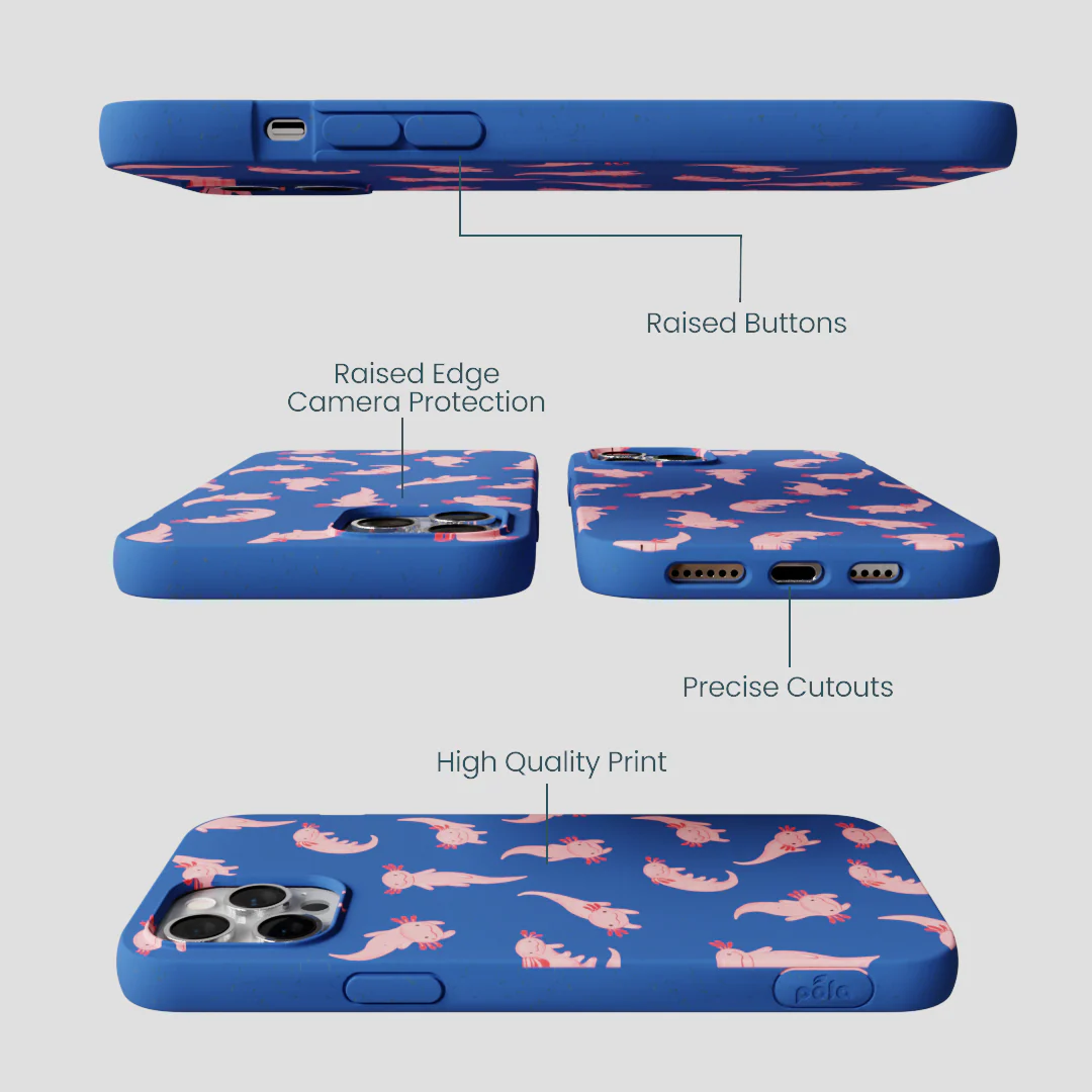 Electric Blue Axolotls iPhone 12 Pro Max Case - Image 3