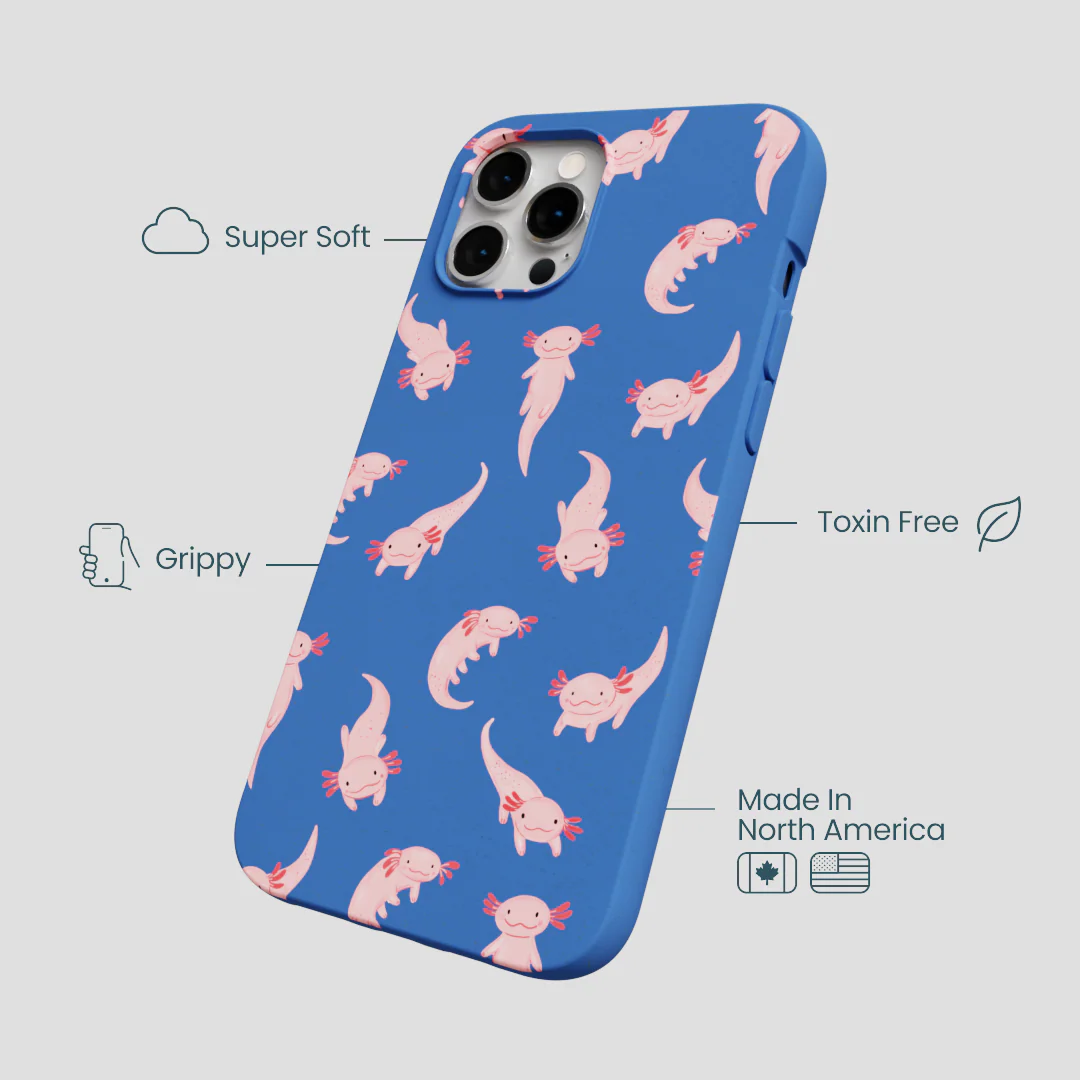 Electric Blue Axolotls iPhone 12 Pro Max Case - Image 4
