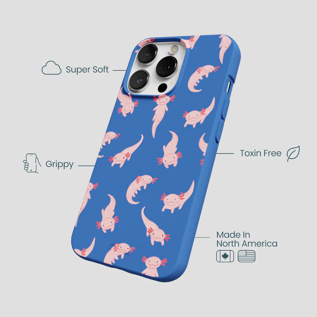 Electric Blue Axolotls iPhone 13 Pro Max Case - Image 4
