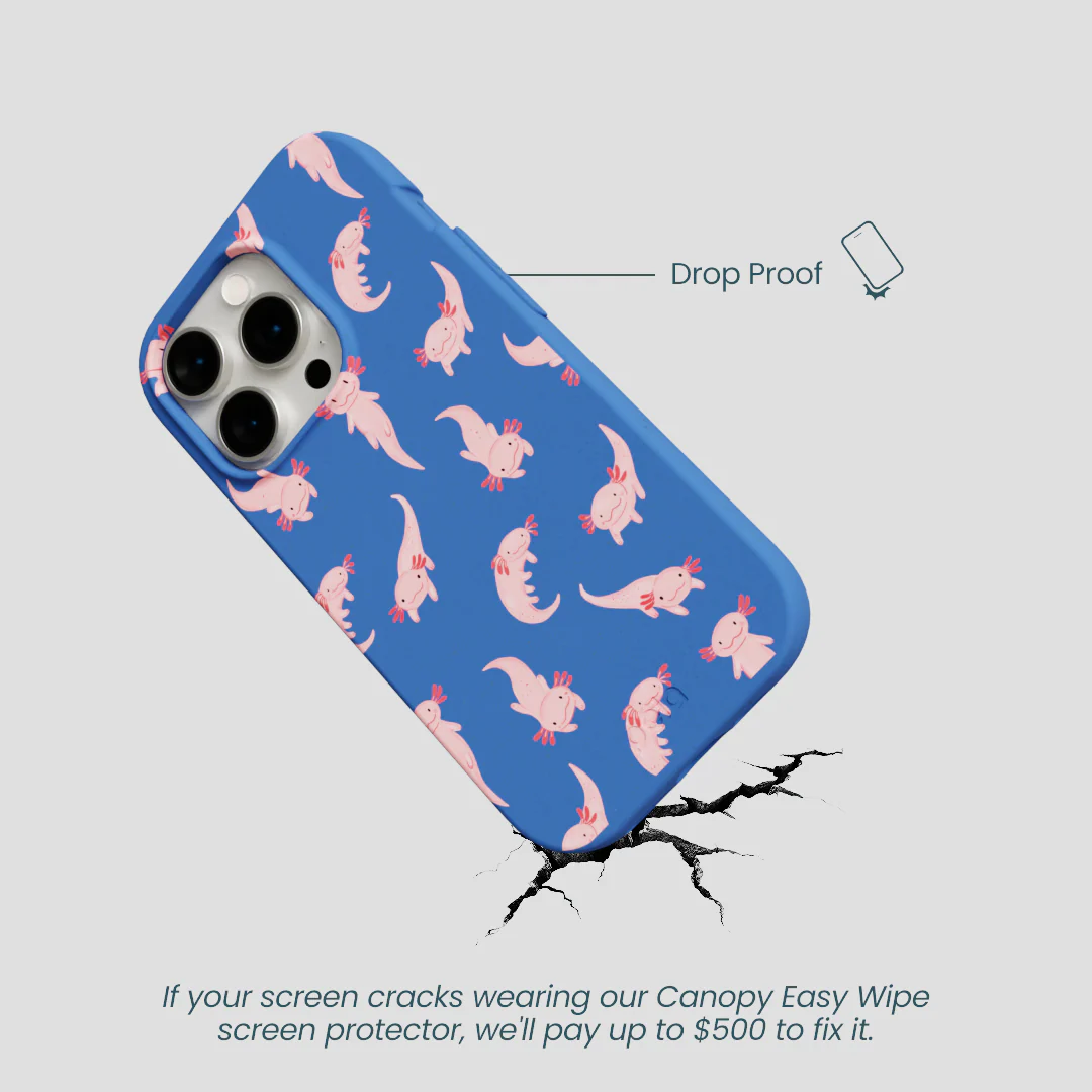Electric Blue Axolotls iPhone 14 Pro Case - Image 5