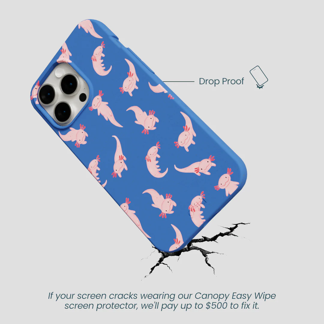 Electric Blue Axolotls iPhone 14 Pro Max Case - Image 5