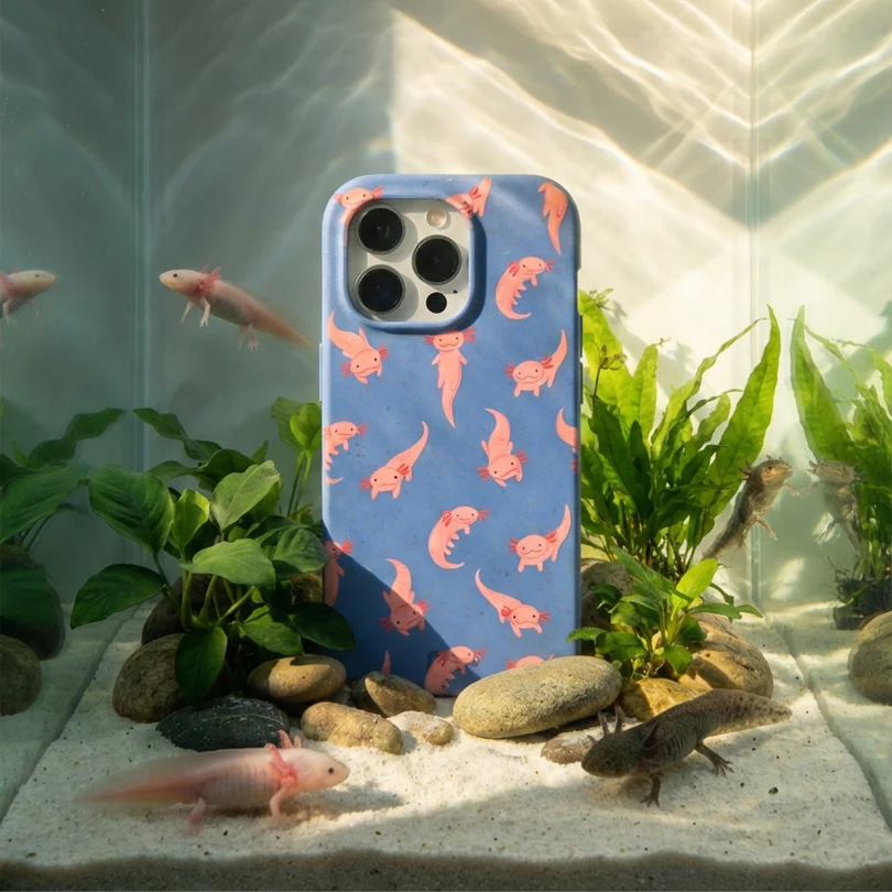 Electric Blue Axolotls iPhone 14 Pro Max Case - Image 9