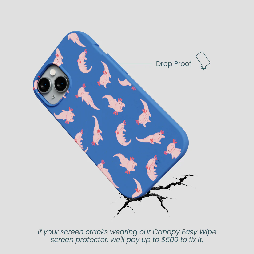 Electric Blue Axolotls iPhone 15 Case - Image 5