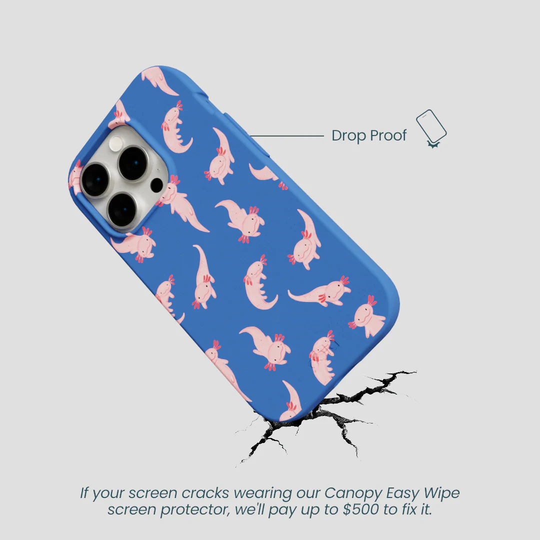 Electric Blue Axolotls iPhone 15 Pro Case - Image 5