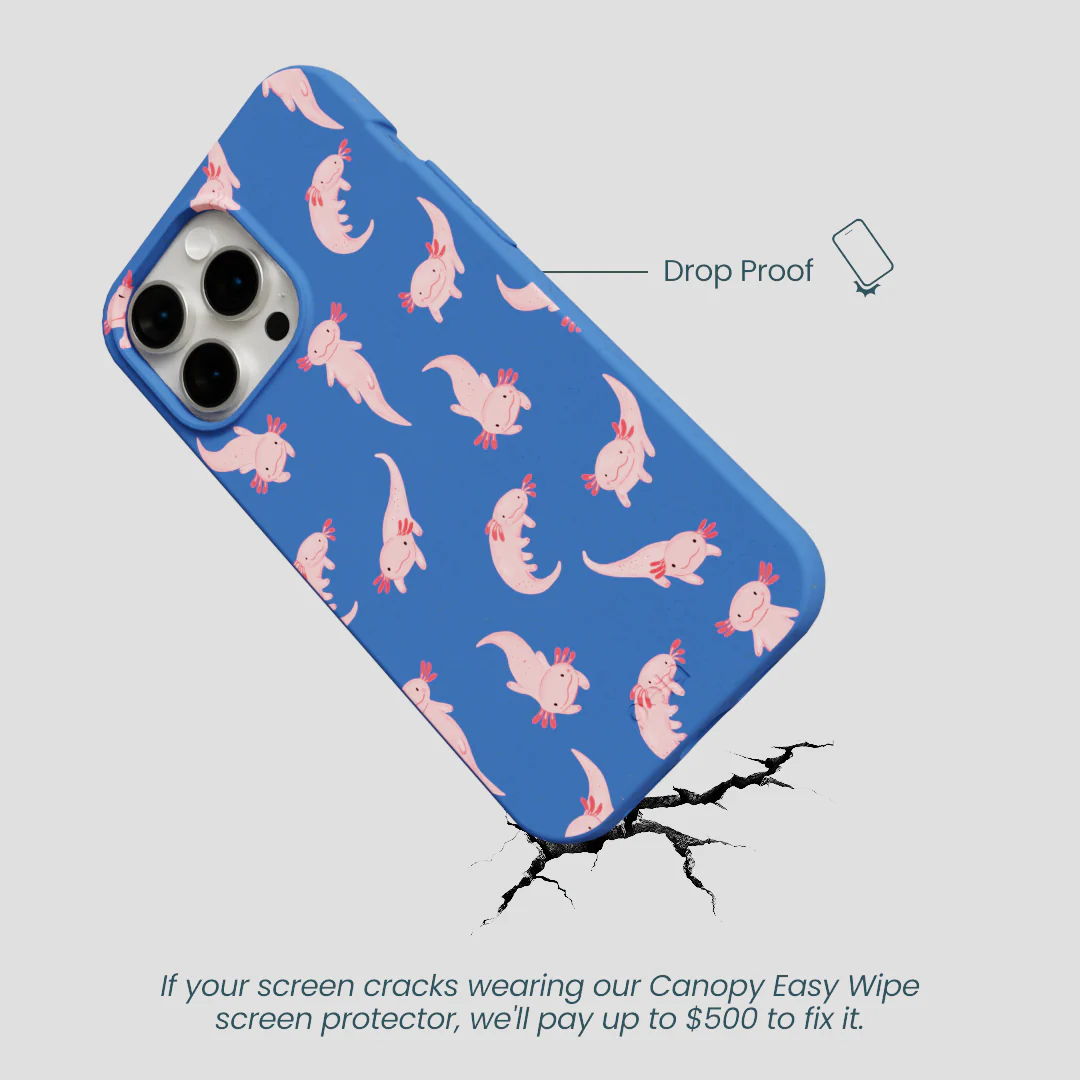 Electric Blue Axolotls iPhone 15 Pro Max Case - Image 5