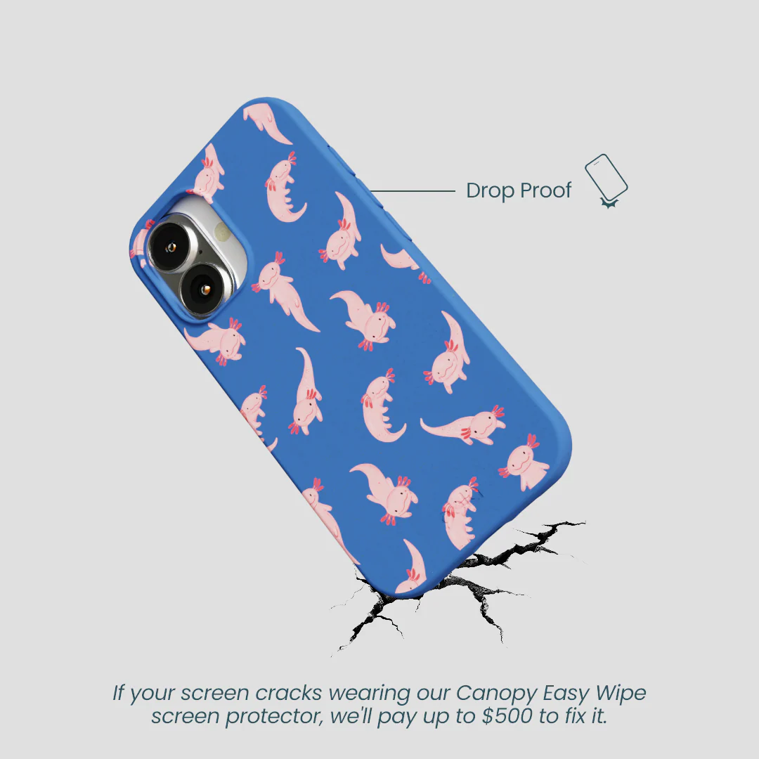 Electric Blue Axolotls iPhone 16 Case - Image 5