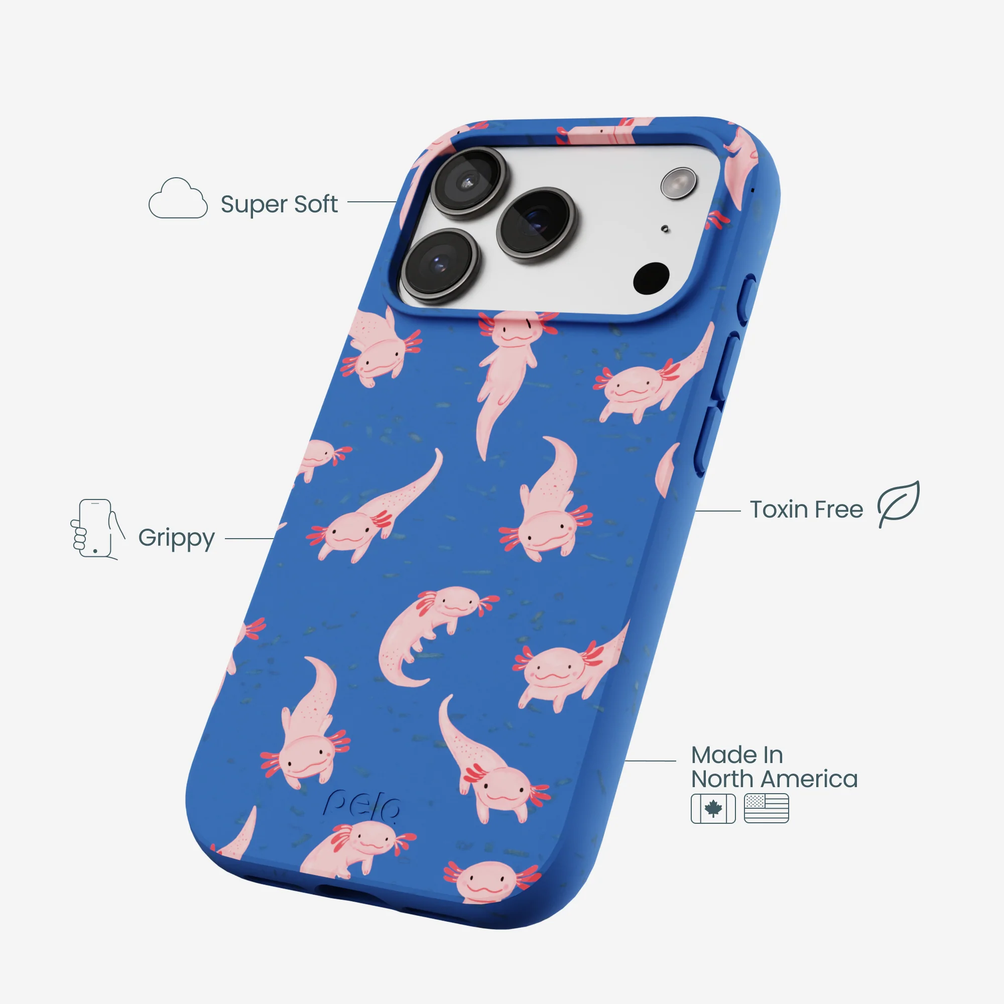Electric Blue Axolotls iPhone 17 Pro Case - Image 4