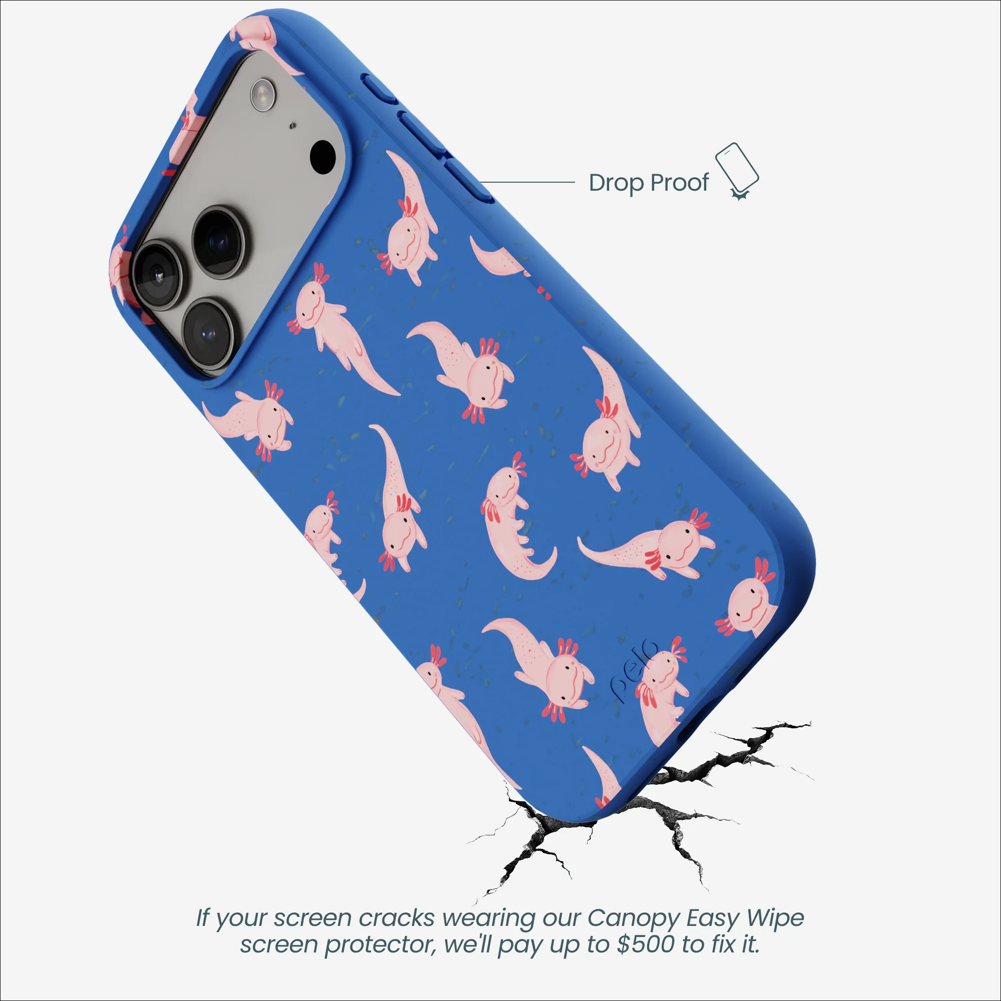 Electric Blue Axolotls iPhone 17 Pro Max Case - Image 5