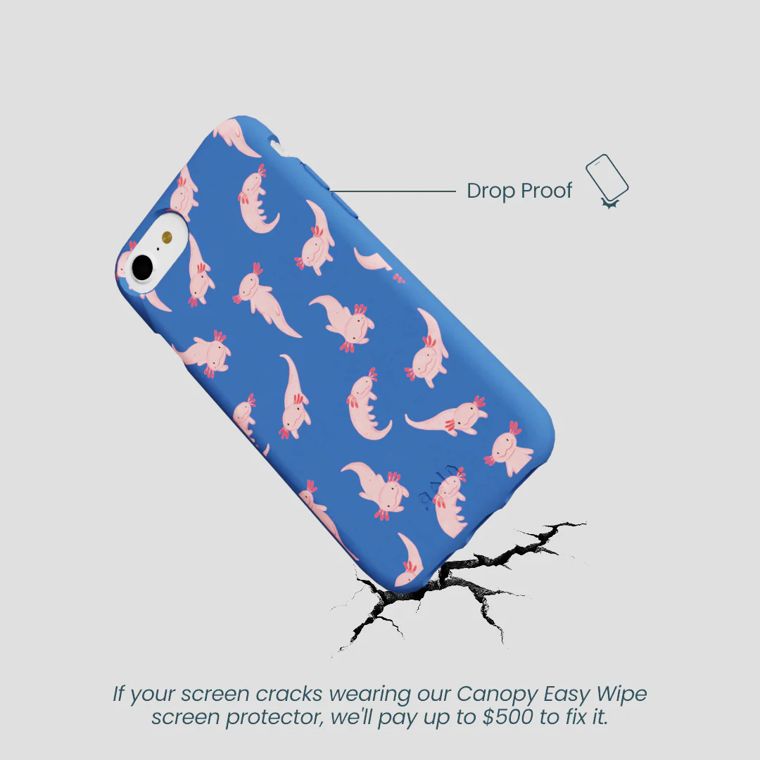 Electric Blue Axolotls iPhone 6/6s/7/8/SE Case - Image 5