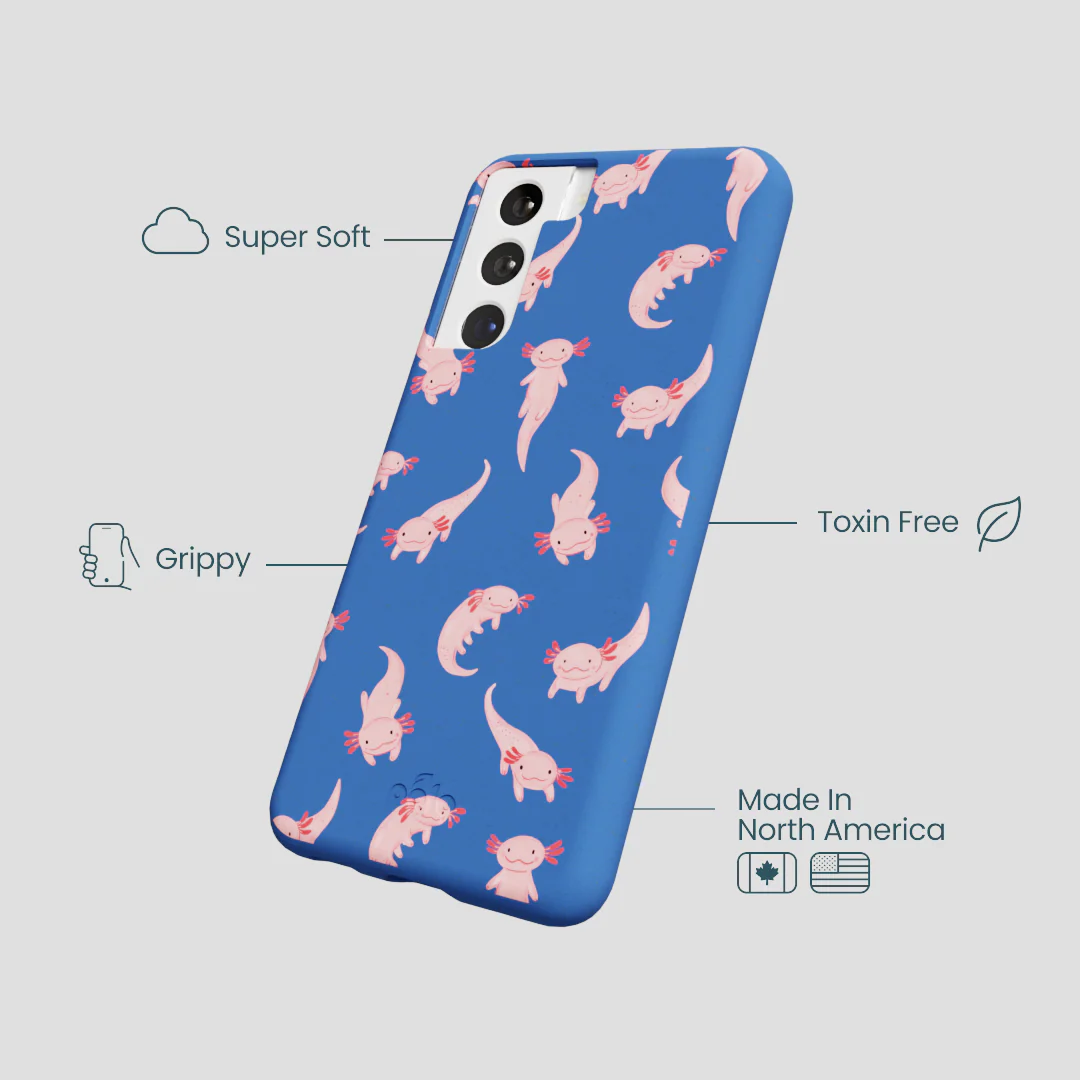 Electric Blue Axolotls Samsung Galaxy S21 Case - Image 4