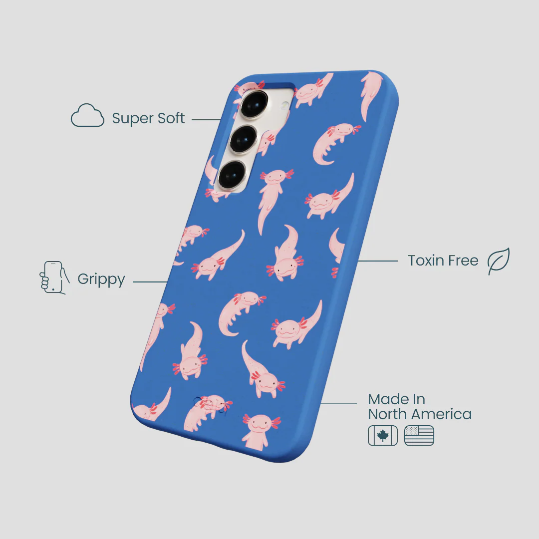 Electric Blue Axolotls Samsung Galaxy S23 Case - Image 4