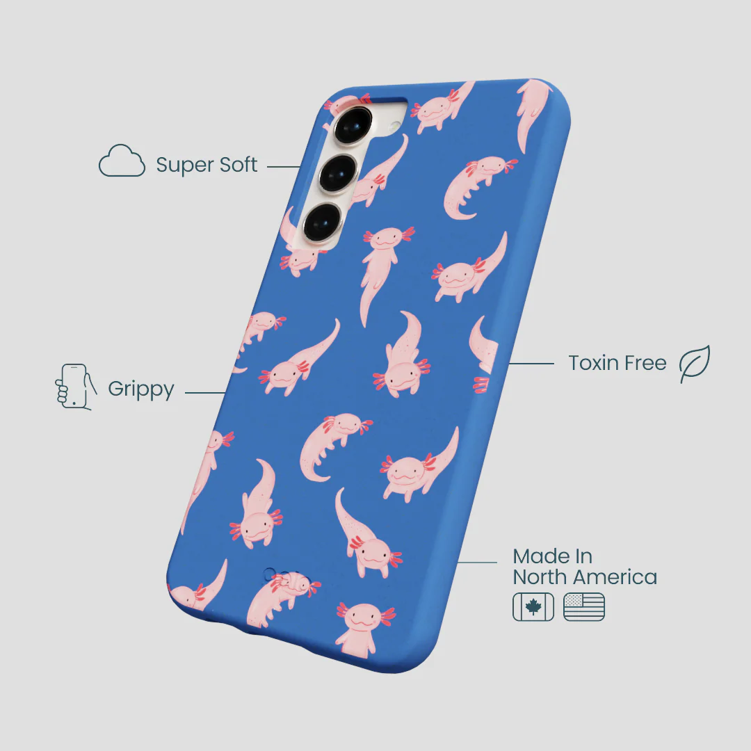 Electric Blue Axolotls Samsung Galaxy S23+(Plus) Case - Image 4