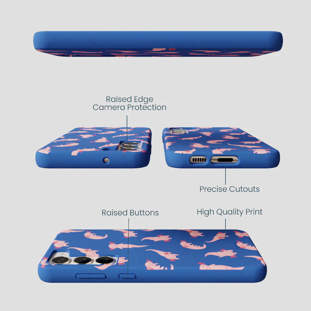Electric Blue Axolotls Samsung Galaxy S24+(Plus) Case - Image 3