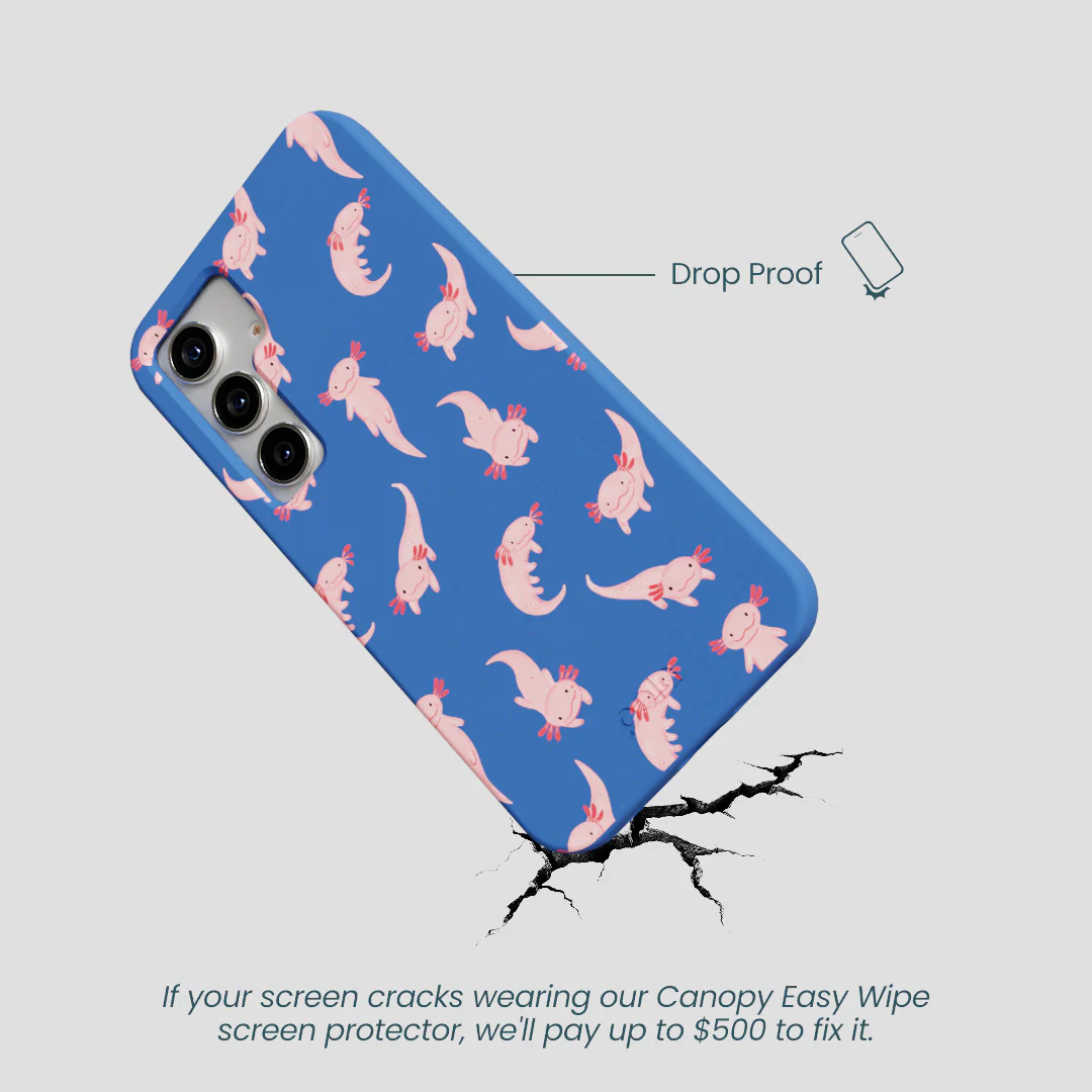 Electric Blue Axolotls Samsung Galaxy S25 Case - Image 5