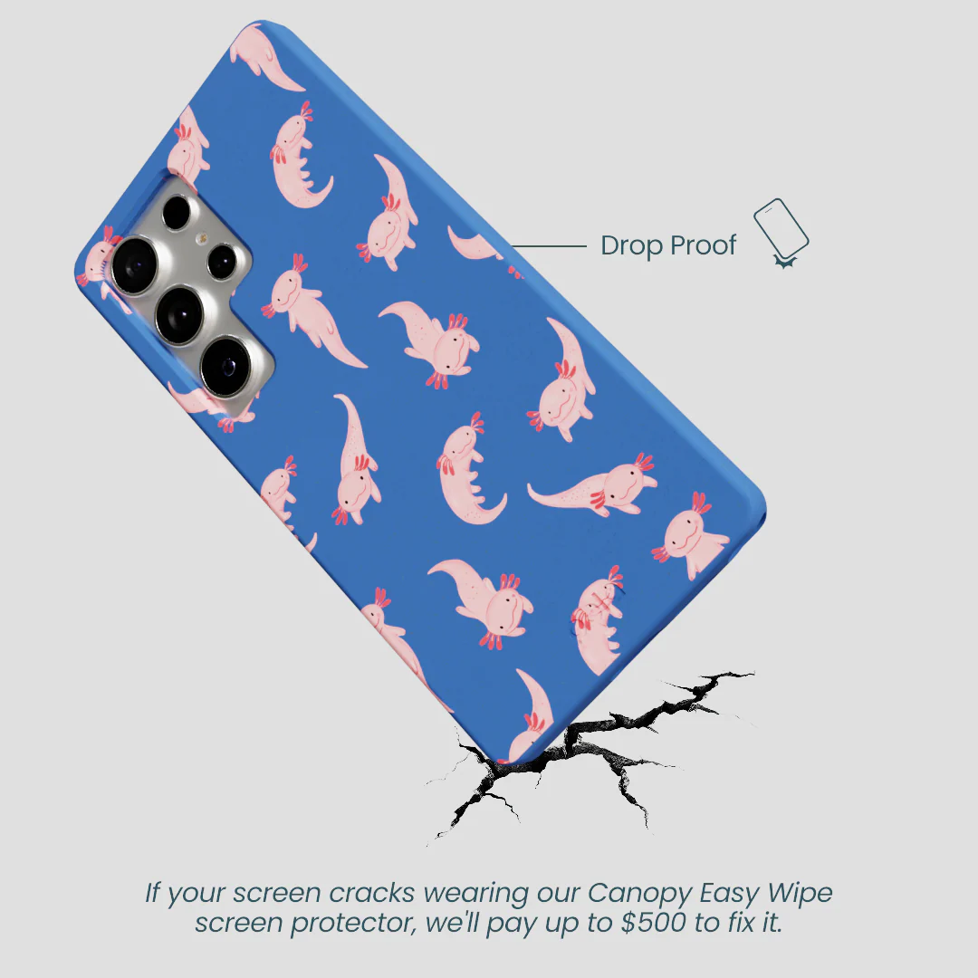 Electric Blue Axolotls Samsung Galaxy S25 Ultra Case - Image 5