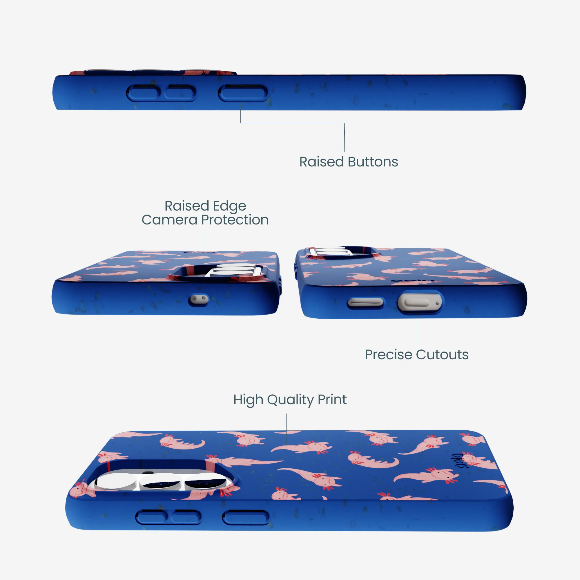 Electric Blue Axolotls Samsung Galaxy S26 Case - Image 3