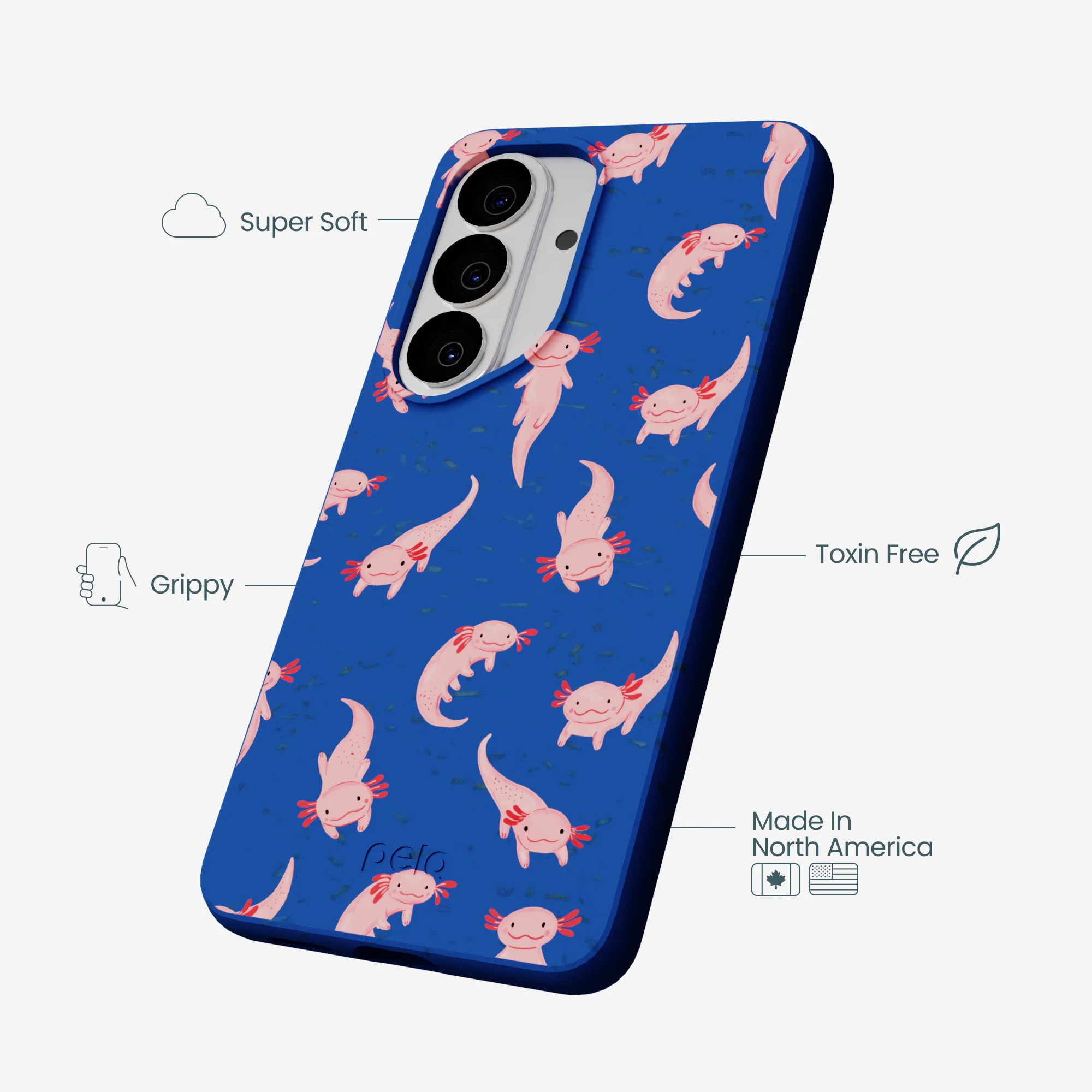 Electric Blue Axolotls Samsung Galaxy S26 Case - Image 4