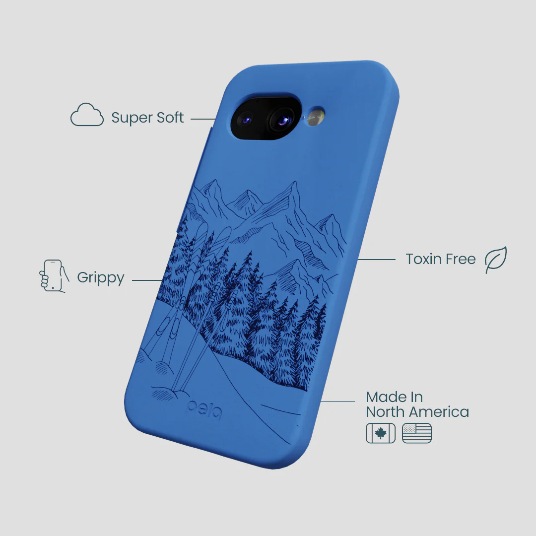 Electric Blue Backcountry Ski Google Pixel 9a Case - Image 3