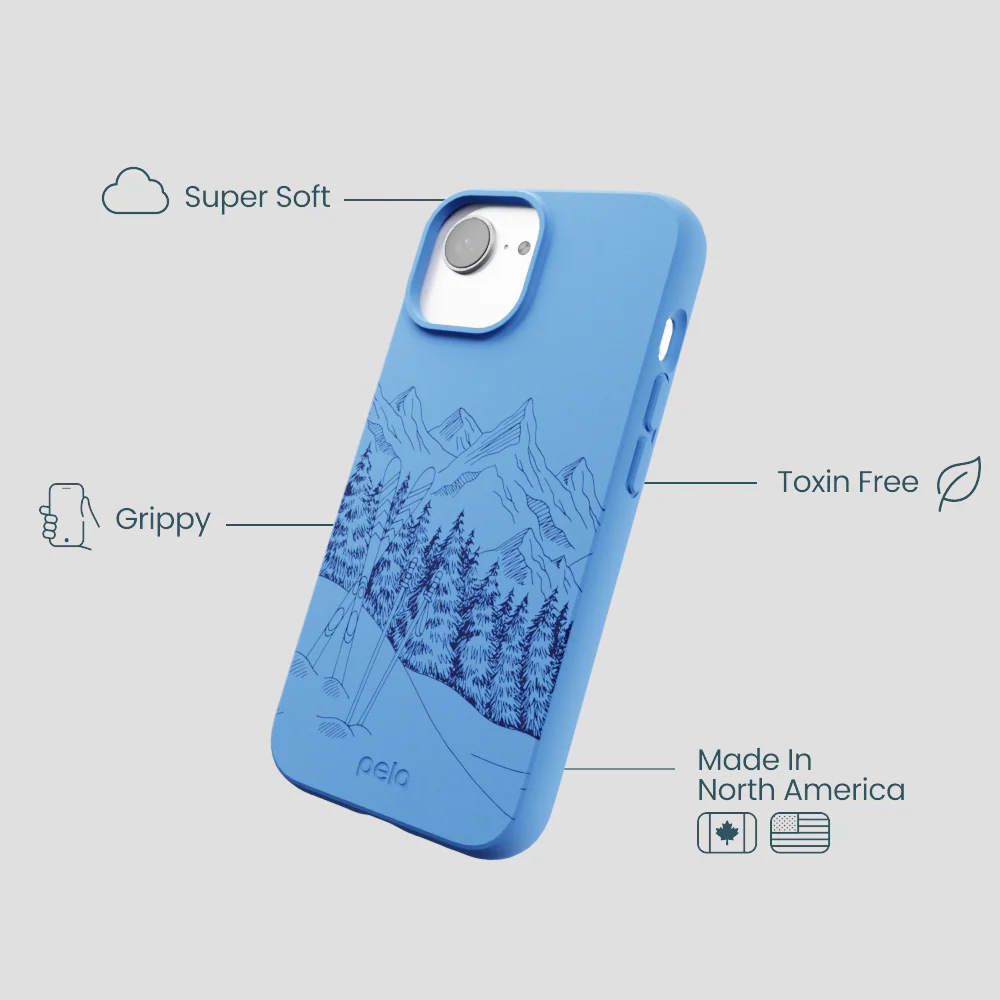Electric Blue Backcountry Ski iPhone 16e/17e Case - Image 4
