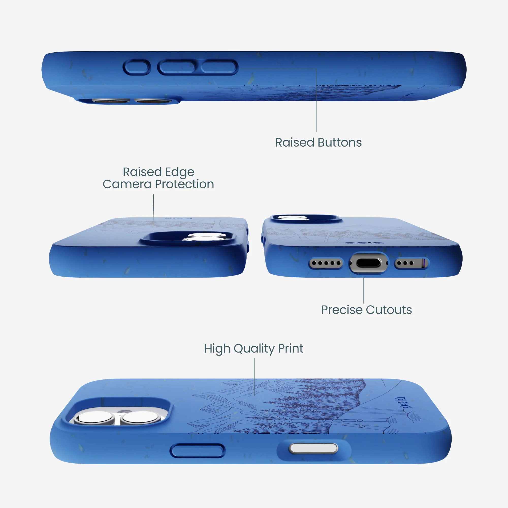Electric Blue Backcountry Ski iPhone 17 Case - Image 3
