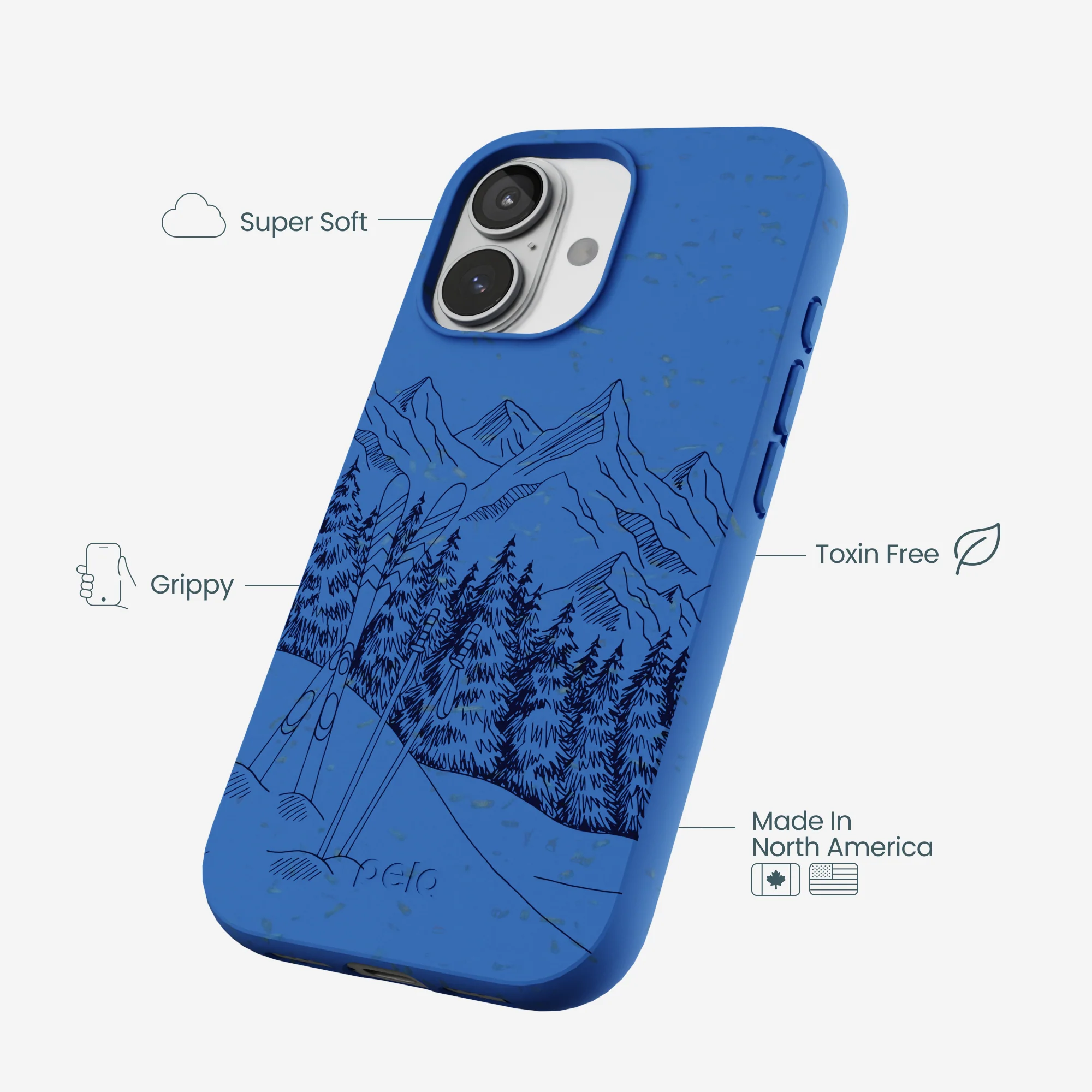 Electric Blue Backcountry Ski iPhone 17 Case - Image 4