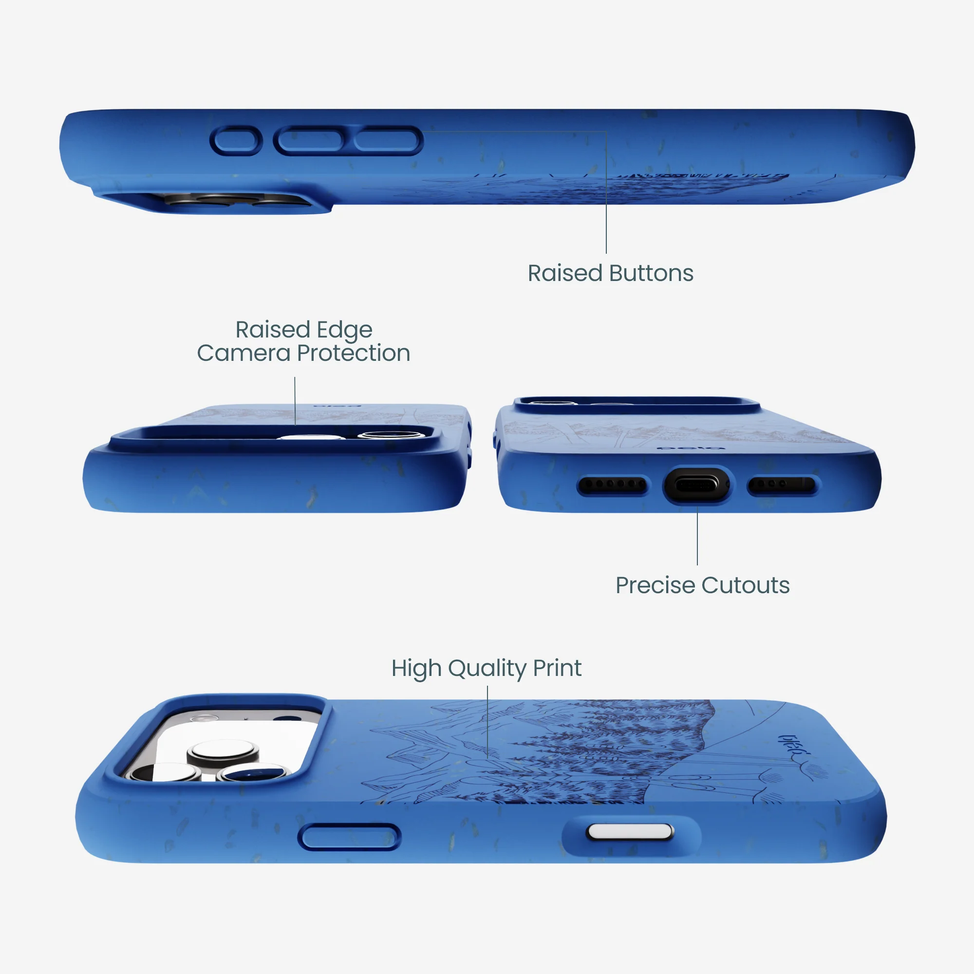Electric Blue Backcountry Ski iPhone 17 Pro Max Case - Image 3