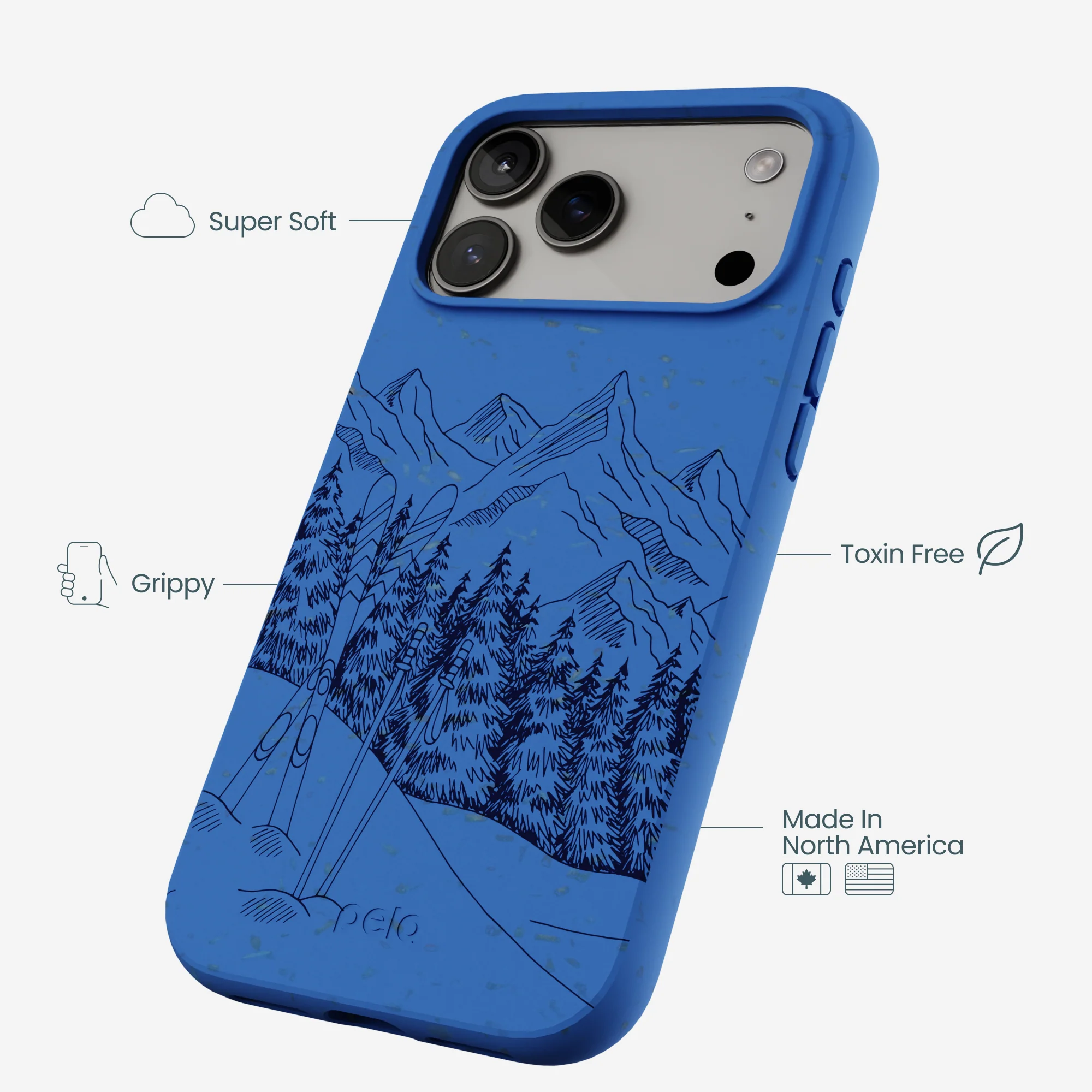 Electric Blue Backcountry Ski iPhone 17 Pro Max Case - Image 4