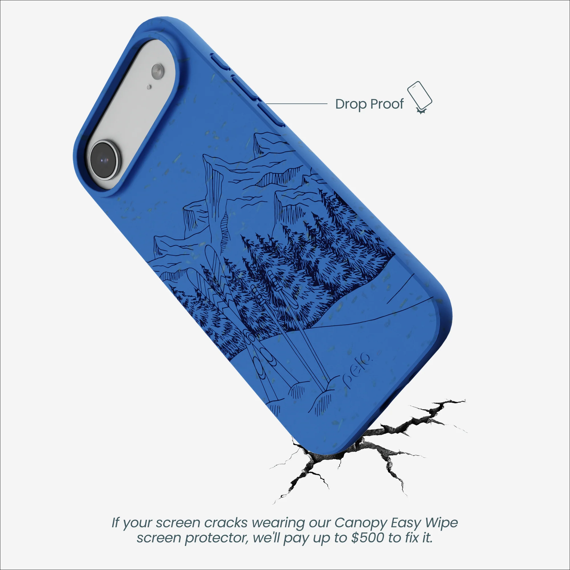 Electric Blue Backcountry Ski iPhone Air Case - Image 5