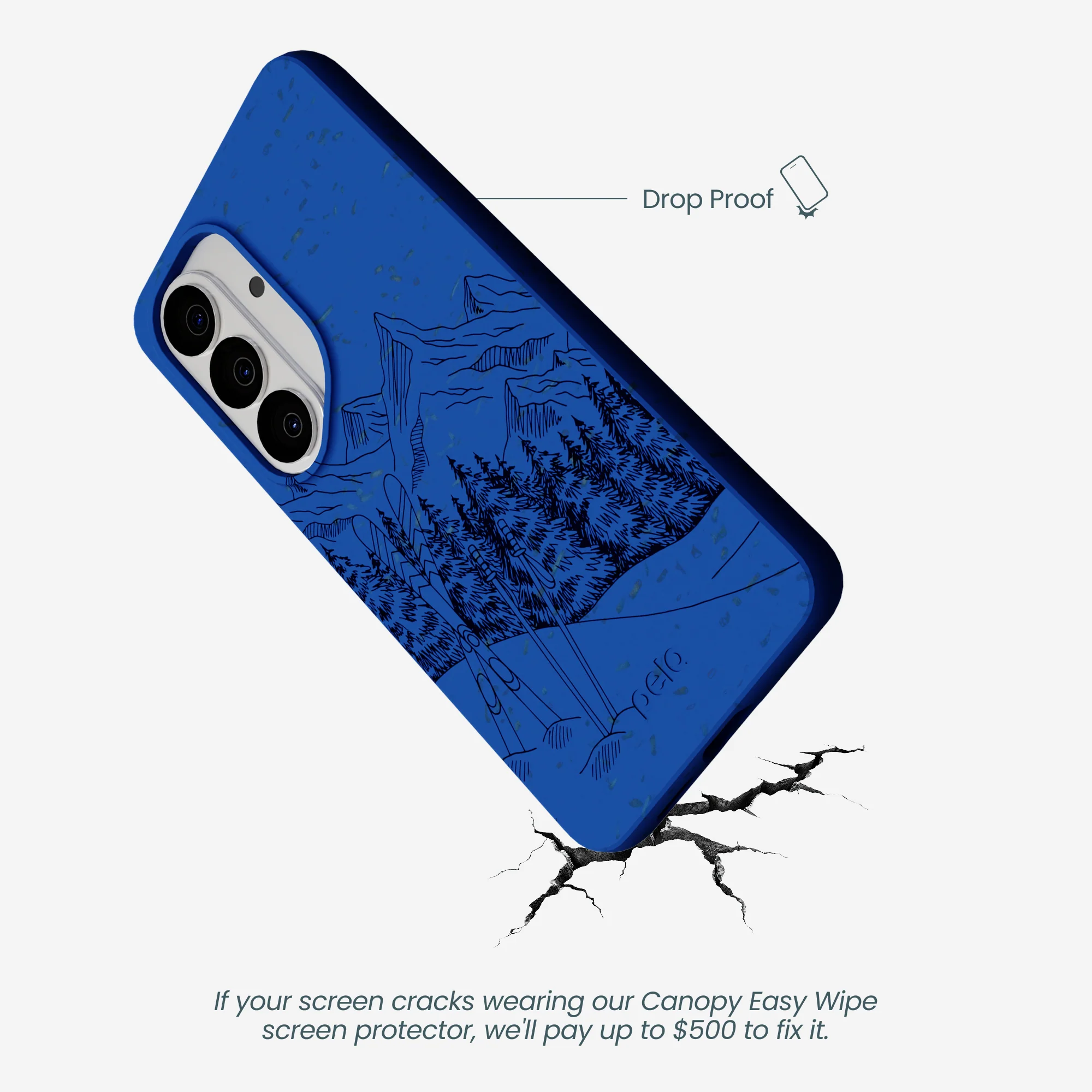 Electric Blue Backcountry Ski Samsung Galaxy S26 Case - Image 4
