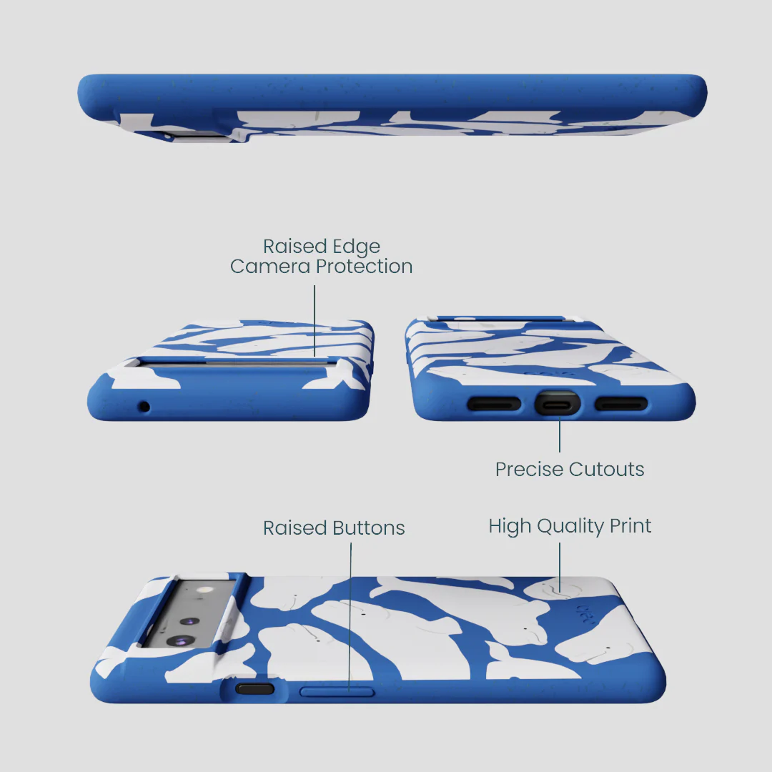 Electric Blue Belugas Google Pixel 6 Case - Image 3