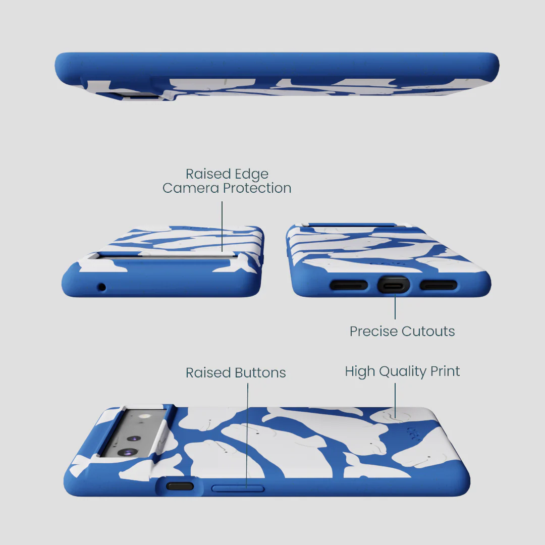 Electric Blue Belugas Google Pixel 6a Case - Image 3